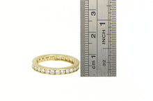 Load image into Gallery viewer, 14K Round Eternity Anniversary Band Cubic Zirconia Ring Yellow Gold