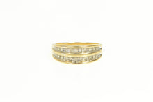 Load image into Gallery viewer, 10K Tiered Diamond Channel Graduated Band Ring Yellow Gold