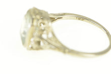 Load image into Gallery viewer, 18K Ornate Art Deco Filigree Blue Topaz Statement Ring Yellow Gold