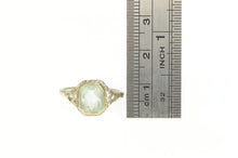 Load image into Gallery viewer, 18K Ornate Art Deco Filigree Blue Topaz Statement Ring Yellow Gold
