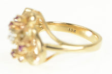 Load image into Gallery viewer, 10K 1950&#39;s Natural Ruby Diamond Heart Bypass Ring Yellow Gold