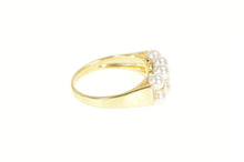 Load image into Gallery viewer, 14K Pearl Squared Row Cluster Diamond Accent Ring Yellow Gold