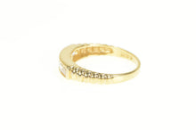 Load image into Gallery viewer, 14K Three Stone Baguette CZ Wedding Band Ring Yellow Gold