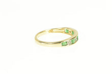 Load image into Gallery viewer, 14K Natural Emerald Diamond Wedding Band Ring Yellow Gold