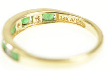 Load image into Gallery viewer, 14K Natural Emerald Diamond Wedding Band Ring Yellow Gold