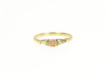 Load image into Gallery viewer, 10K Two Tone Rose Flower Black Hills Leaf Ring Yellow Gold