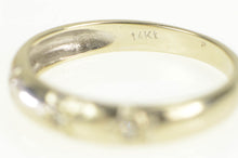 Load image into Gallery viewer, 14K 1950&#39;s Diamond Flush Inset Rounded Band Ring White Gold