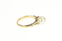 Load image into Gallery viewer, 14K 8.0mm Classic Pearl Simple Statement Ring Yellow Gold