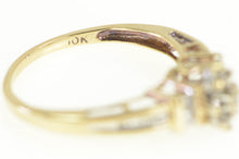 Load image into Gallery viewer, 10K Diamond Cluster Baguette Accent Engagement Ring Yellow Gold