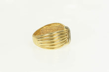 Load image into Gallery viewer, 14K Grooved Diamond Zig Zag Inset Statement Ring Yellow Gold