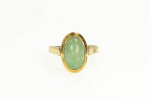 Load image into Gallery viewer, 14K 1960&#39;s Ornate Jade Cabochon Statement Ring Yellow Gold