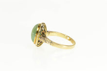 Load image into Gallery viewer, 14K 1960&#39;s Ornate Jade Cabochon Statement Ring Yellow Gold
