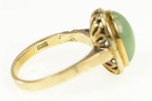 Load image into Gallery viewer, 14K 1960&#39;s Ornate Jade Cabochon Statement Ring Yellow Gold