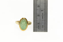 Load image into Gallery viewer, 14K 1960&#39;s Ornate Jade Cabochon Statement Ring Yellow Gold