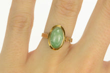 Load image into Gallery viewer, 14K 1960&#39;s Ornate Jade Cabochon Statement Ring Yellow Gold