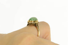 Load image into Gallery viewer, 14K 1960&#39;s Ornate Jade Cabochon Statement Ring Yellow Gold