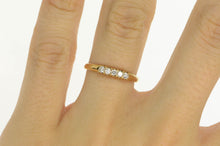Load image into Gallery viewer, 18K Diamond Five Stone Stackable Wedding Band Ring Yellow Gold