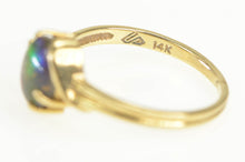 Load image into Gallery viewer, 14K Oval Ammolite Bypass Rainbow Statement Ring Yellow Gold