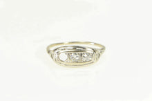 Load image into Gallery viewer, 14K Art Deco Ornate Filigree Squared Statement Ring White Gold