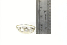 Load image into Gallery viewer, 14K Art Deco Ornate Filigree Squared Statement Ring White Gold