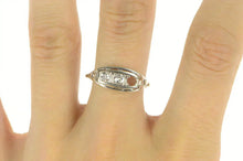 Load image into Gallery viewer, 14K Art Deco Ornate Filigree Squared Statement Ring White Gold