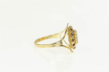 Load image into Gallery viewer, 10K Oval Natural Opal Garnet Halo Filigree Ring Yellow Gold