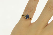 Load image into Gallery viewer, 10K Oval Natural Sapphire Diamond Engagement Ring Yellow Gold