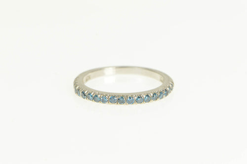 10K 0.28 Ctw Blue Diamond Wedding Band Ring White Gold