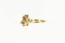 Load image into Gallery viewer, 10K Diamond Ruby Flower Cluster Bypass Ring Yellow Gold