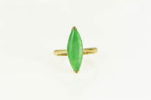 Load image into Gallery viewer, 18K Marquise Navette Jadeite 1960&#39;s Vintage Ring Yellow Gold