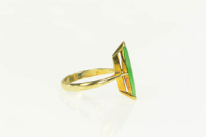 18K Marquise Navette Jadeite 1960's Vintage Ring Yellow Gold