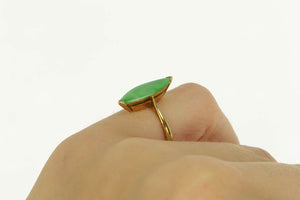 18K Marquise Navette Jadeite 1960's Vintage Ring Yellow Gold