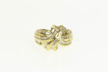 Load image into Gallery viewer, 10K 1.00 Ctw Baguette Diamond Wavy Statement Ring Yellow Gold