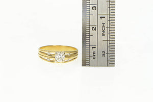 18K 0.54 Ctw Diamond Engagement Bridal Set Ring Yellow Gold