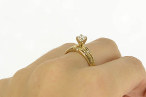 18K 0.54 Ctw Diamond Engagement Bridal Set Ring Yellow Gold