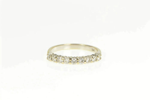 18K 0.50 Ctw Diamond Classic Wedding Band Ring White Gold