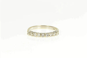 18K 0.50 Ctw Diamond Classic Wedding Band Ring White Gold