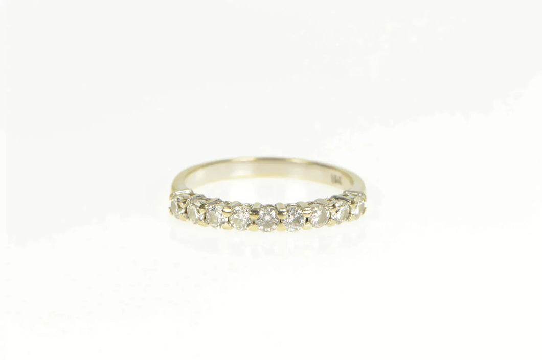 18K 0.50 Ctw Diamond Classic Wedding Band Ring White Gold