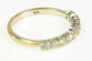 18K 0.50 Ctw Diamond Classic Wedding Band Ring White Gold