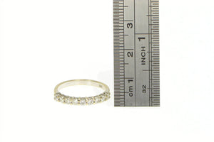 18K 0.50 Ctw Diamond Classic Wedding Band Ring White Gold
