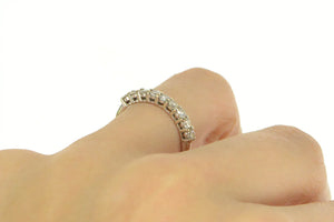 18K 0.50 Ctw Diamond Classic Wedding Band Ring White Gold