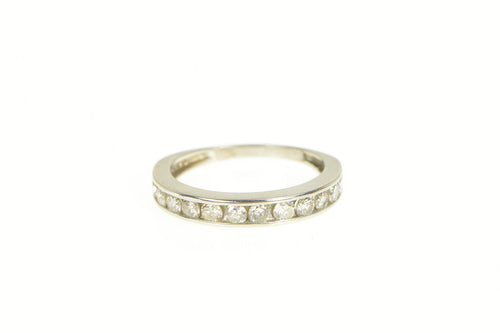 Platinum 1.00 Ctw Diamond Channel Wedding Band Ring