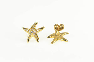 18K Tiffany & Co. Diamond Elsa Peretti Starfish Earrings Yellow Gold
