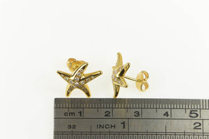 18K Tiffany & Co. Diamond Elsa Peretti Starfish Earrings Yellow Gold