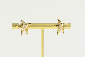 18K Tiffany & Co. Diamond Elsa Peretti Starfish Earrings Yellow Gold