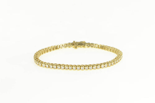 14K 3.60 Ctw Diamond Classic Vintage Tennis Bracelet 7.25 Yellow Gold
