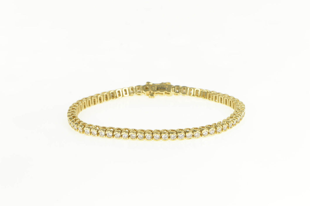 14K 3.60 Ctw Diamond Classic Vintage Tennis Bracelet 7.25 Yellow Gold