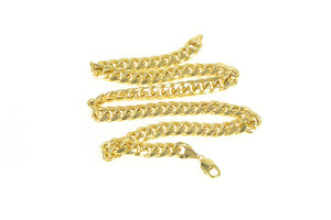 10K 11.2mm Curb Chain Thick Heavy Link Necklace 23.75" Yellow Gold