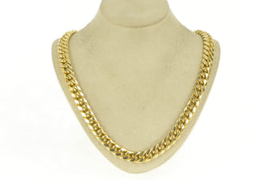 10K 11.2mm Curb Chain Thick Heavy Link Necklace 23.75" Yellow Gold