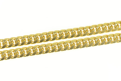 10K 6.6mm Classic Curb Link Heavy Thick Chain Necklace 24